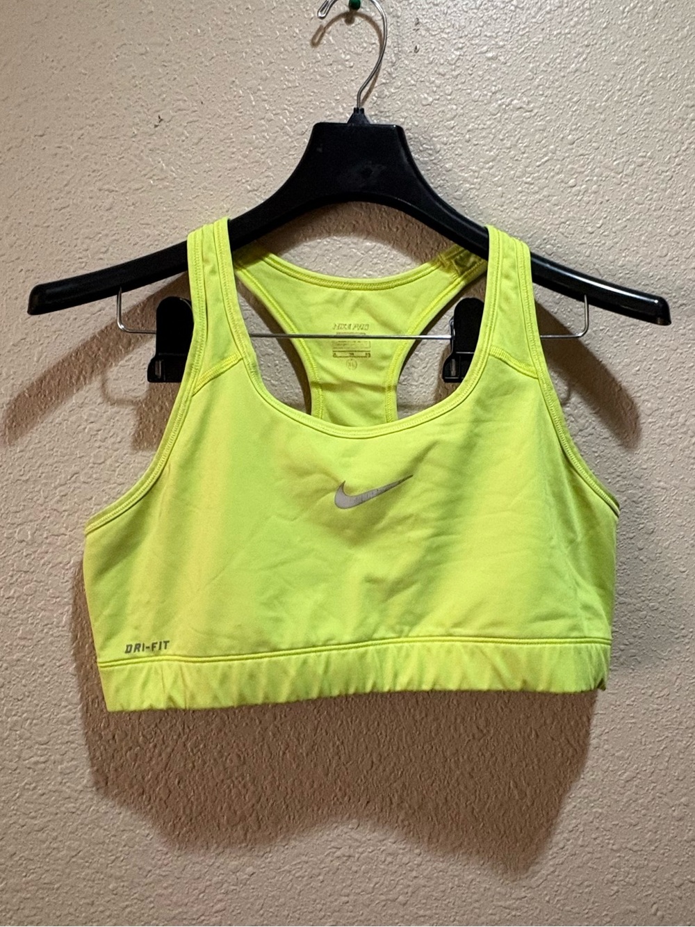 Nike Neon Yellow Racerback Dri-FIT Sports Bra